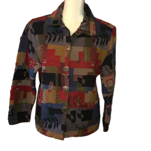 Jane Ashley Jackets & Blazers - Jane Ashley Jacket Medium Abstract design leaves